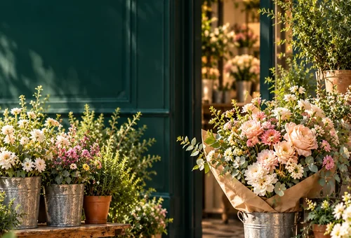 Une boutique de fleurs et de cadeaux.