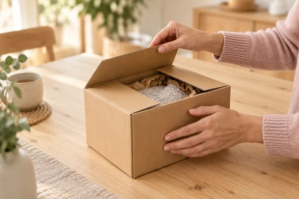 Préparation d’une commande dans une boutique en ligne.