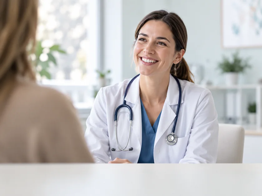 Échange avec une professionnelle de santé.