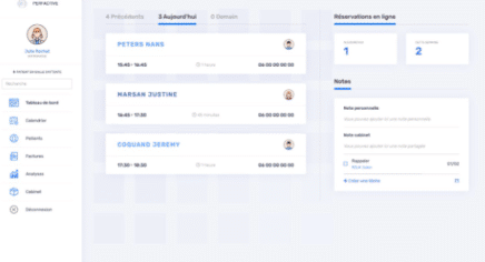 Aperçu archivé de l’interface Perfactive, capture publique de 2023.
