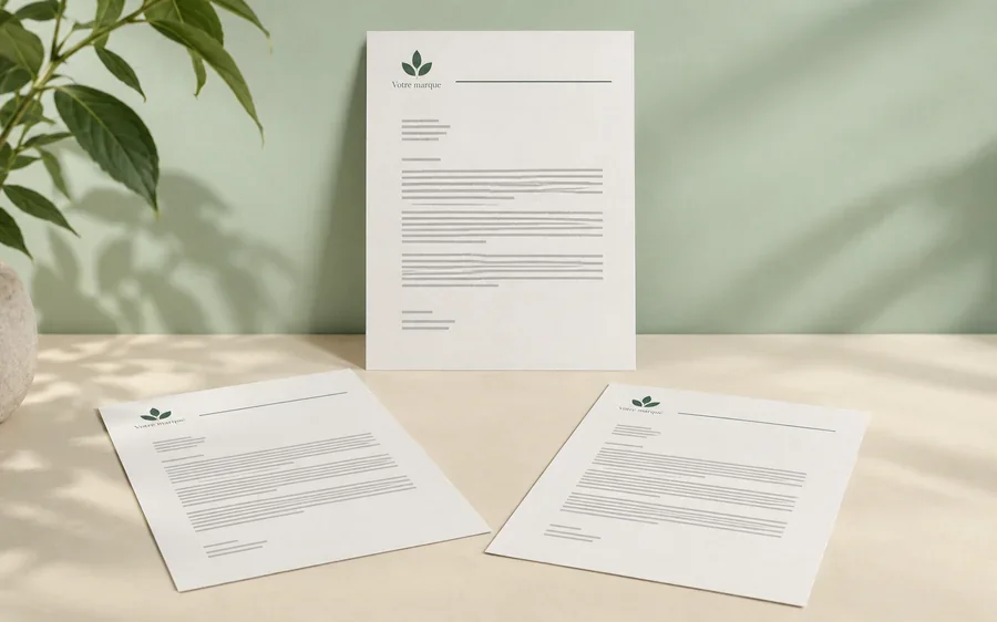 Papier à en-tête et documents A4