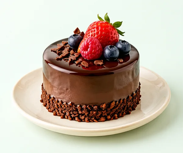 Exemple de cadeau : dessert au chocolat et fruits.