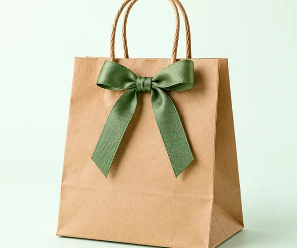 Exemple de cadeau : une attention dans un sac kraft.