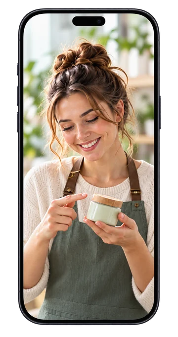 Exemple fictif d’annonce produit présenté dans un téléphone.