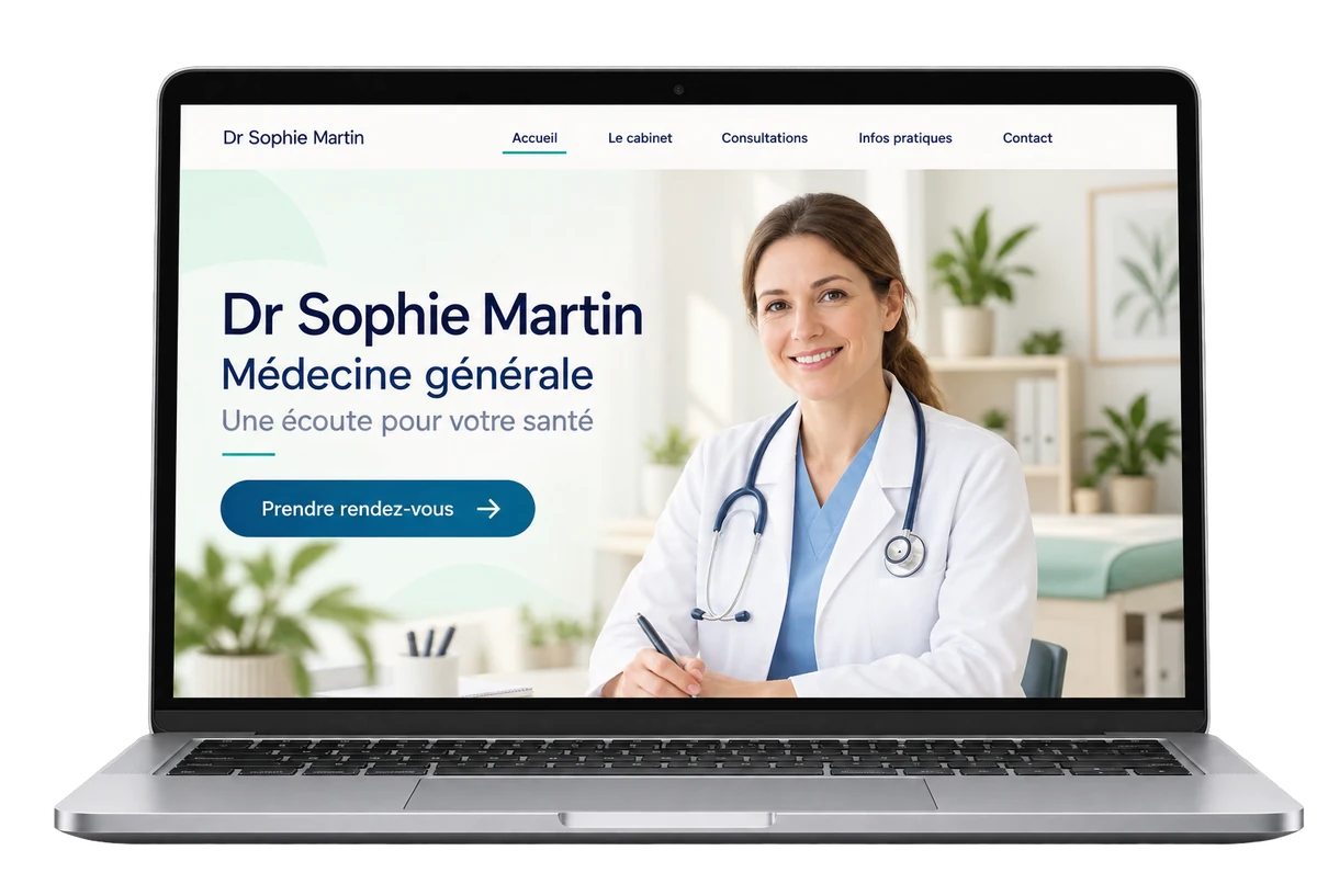 Proposition de site médical sur un ordinateur portable