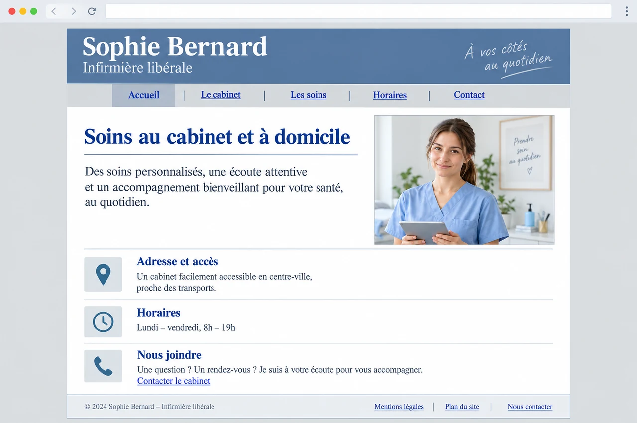 Proposition graphique avant la refonte du site infirmier