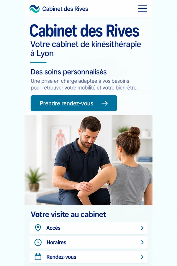 La même proposition de site Cabinet des Rives sur téléphone