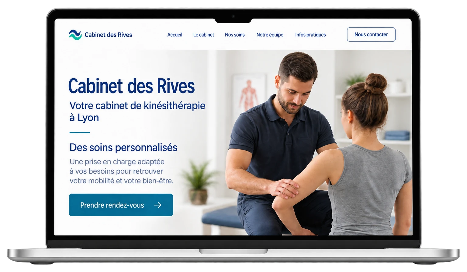 Proposition de site Cabinet des Rives sur ordinateur portable