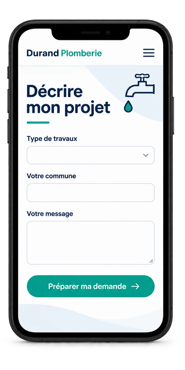 Aperçu mobile pour décrire un projet de travaux