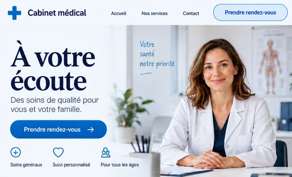 Proposition graphique de refonte du même site avec un parcours plus clair.