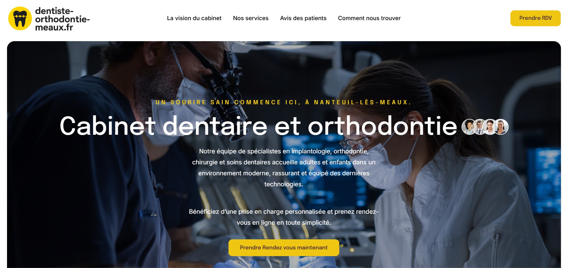 Exemple de site créé par Meditrust pour un cabinet dentaire à Meaux