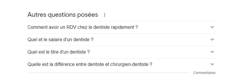 question dentiste google