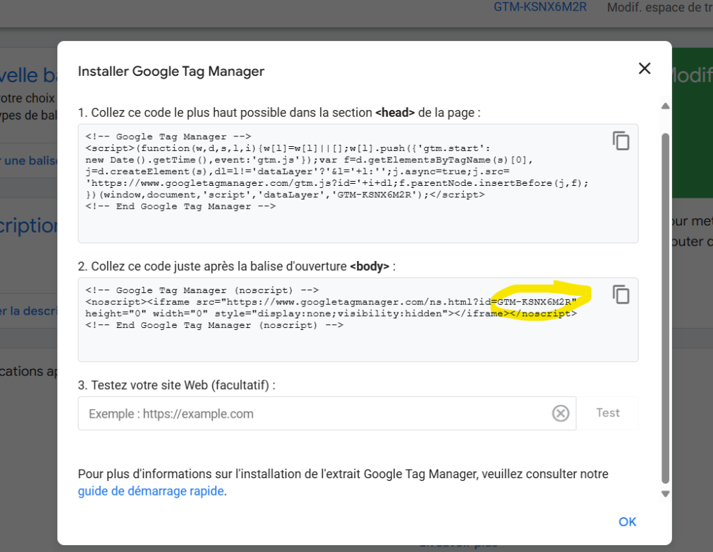 installation google tag manager