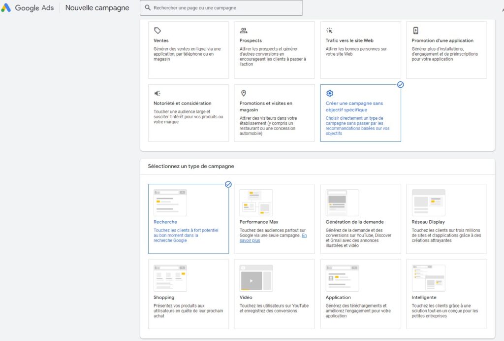 creation campagne google ads