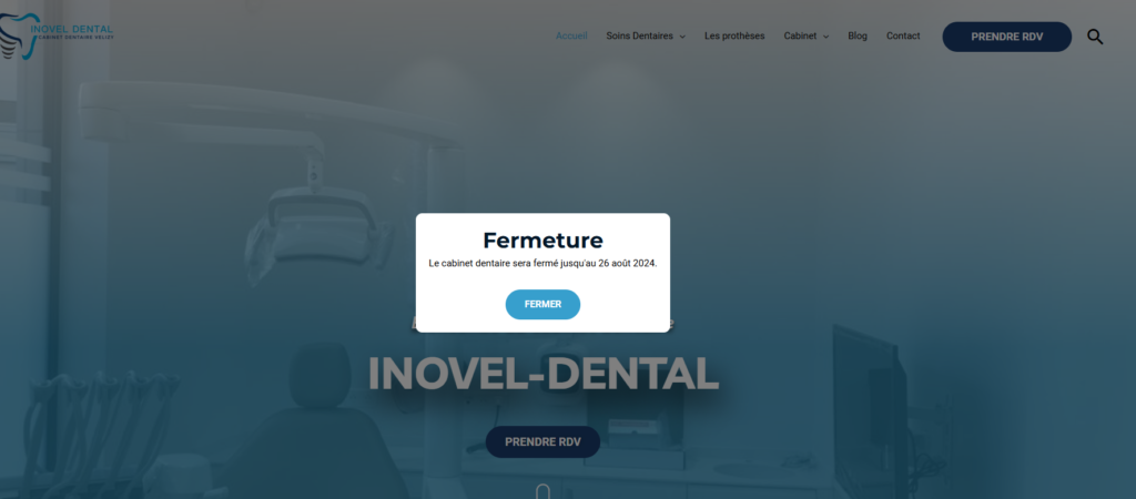 modal fermeture cabinet dentaire