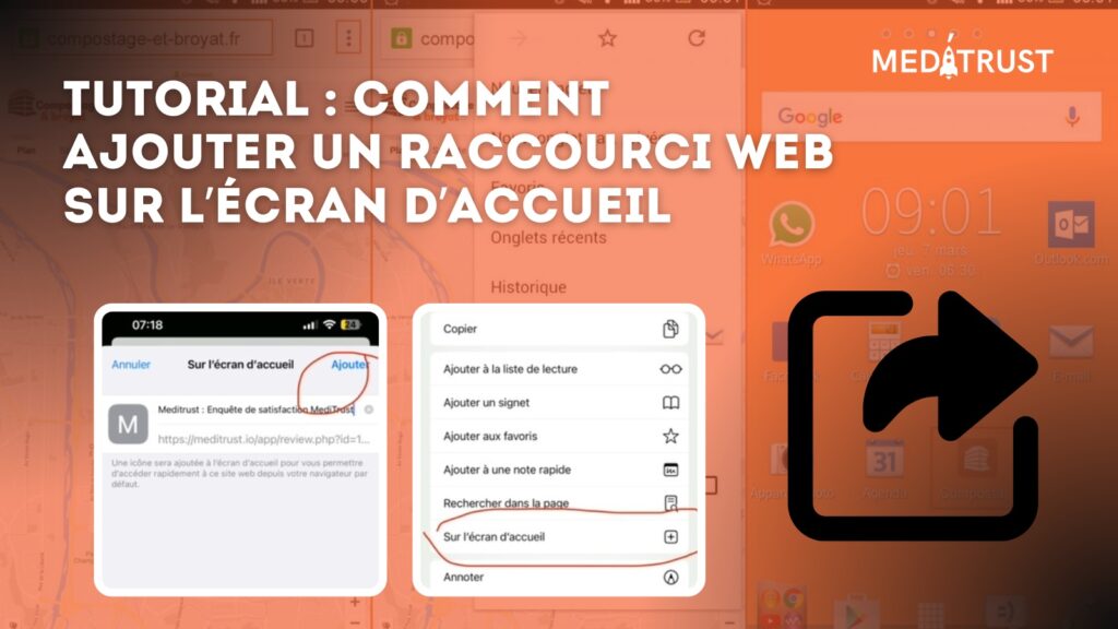 guide ajouter raccourci ecran accueil