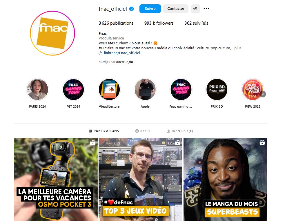 instagram fnac