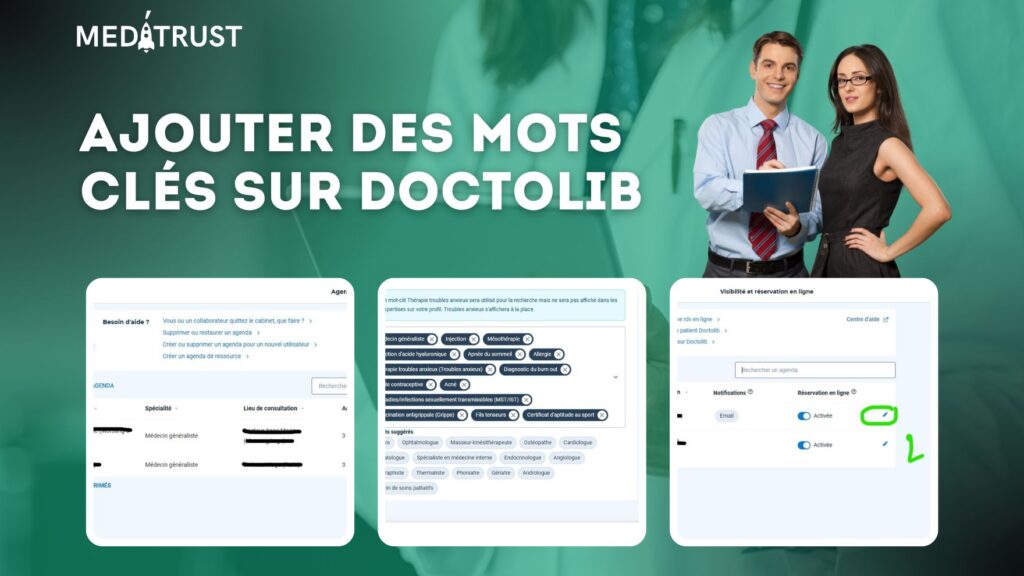 doctolib ajouter mots cles meilleure visibilite