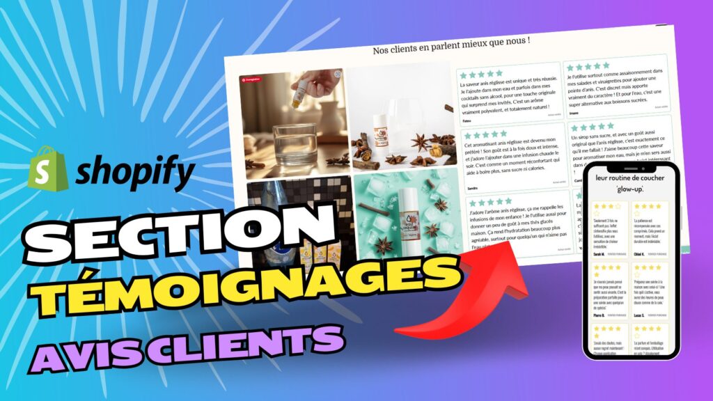 shopify section temoignages