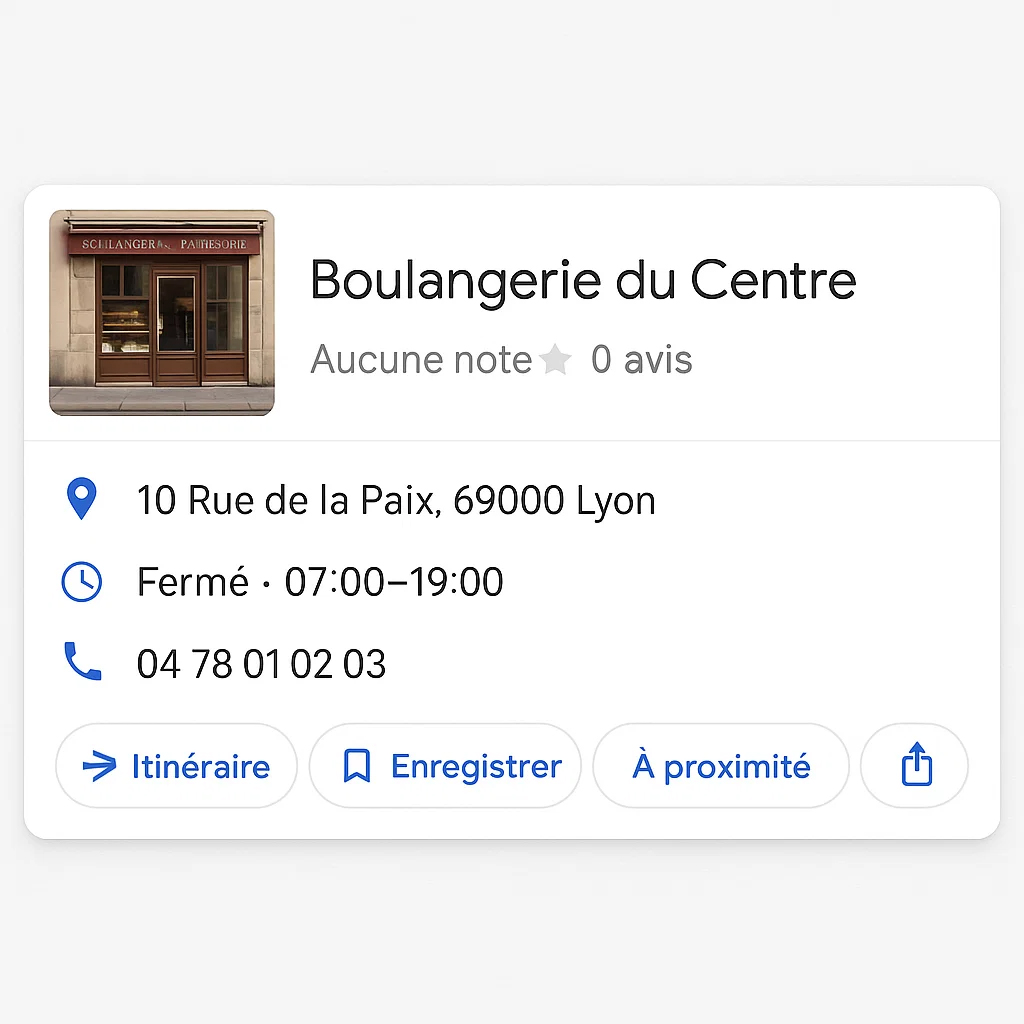 Fiche Google avant