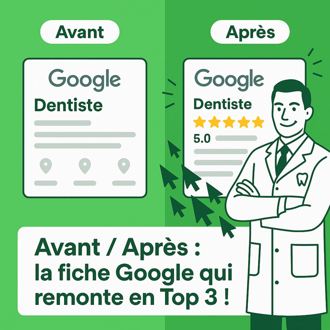 Résultats référencement Google cabinet dentaire