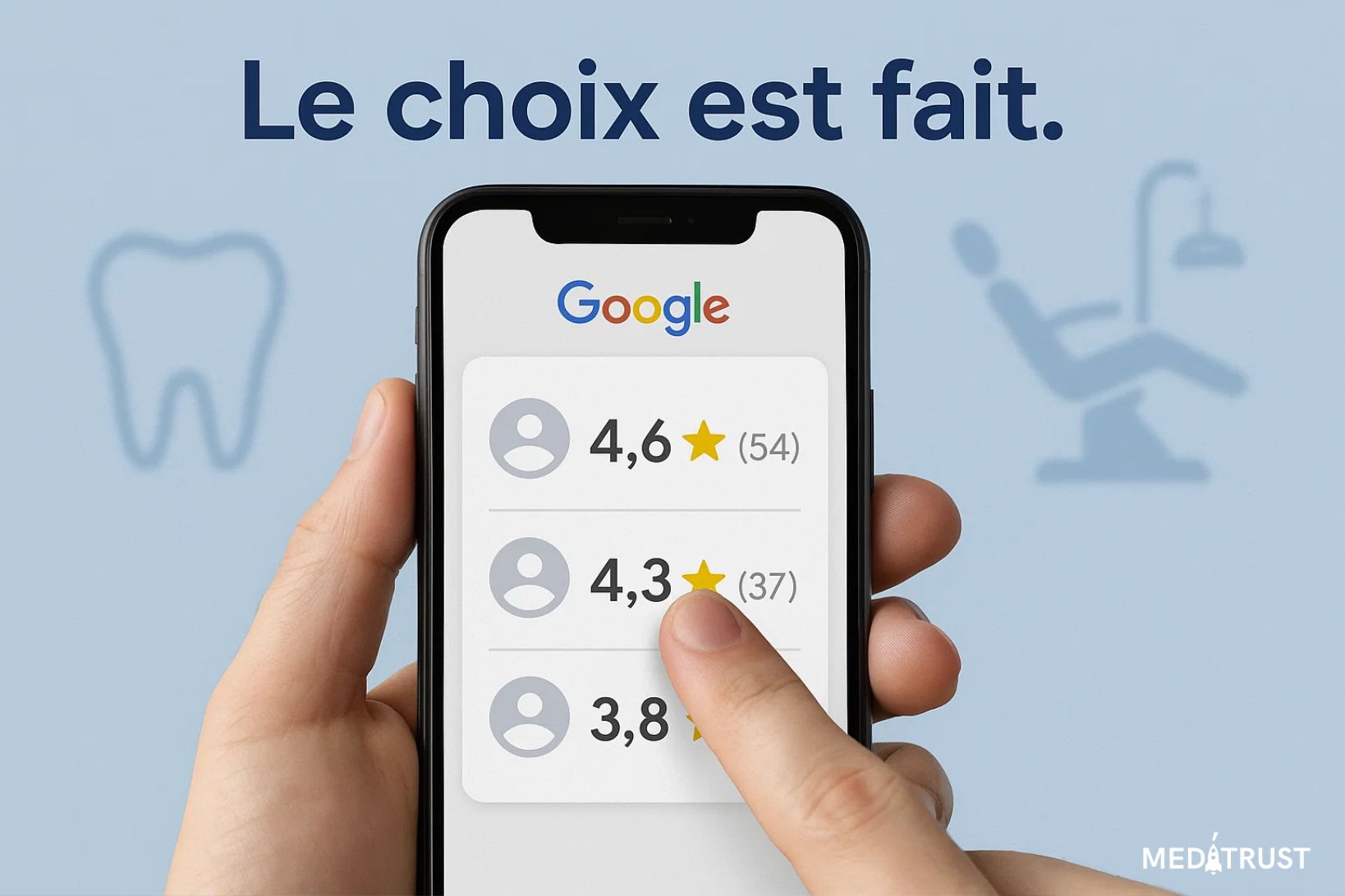 choix fiche google comment le patient choisit