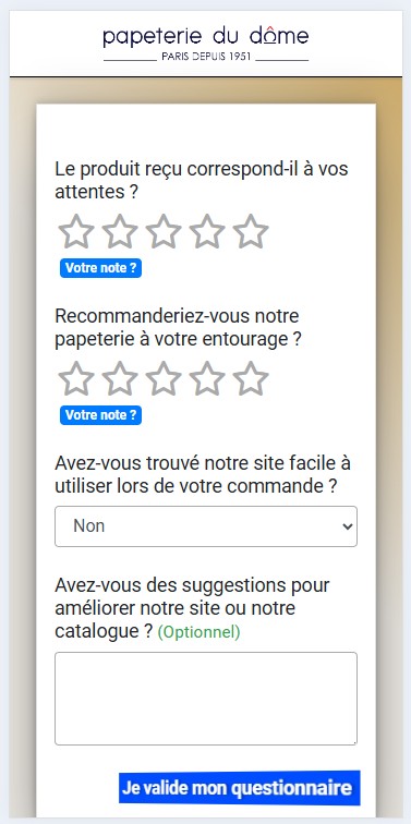 Questionnaire Meditrust – boutique papeterie